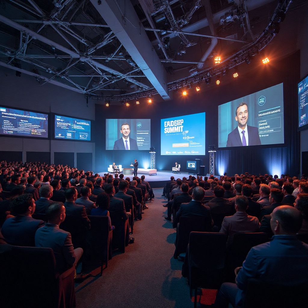 Leadership summit venue with participants